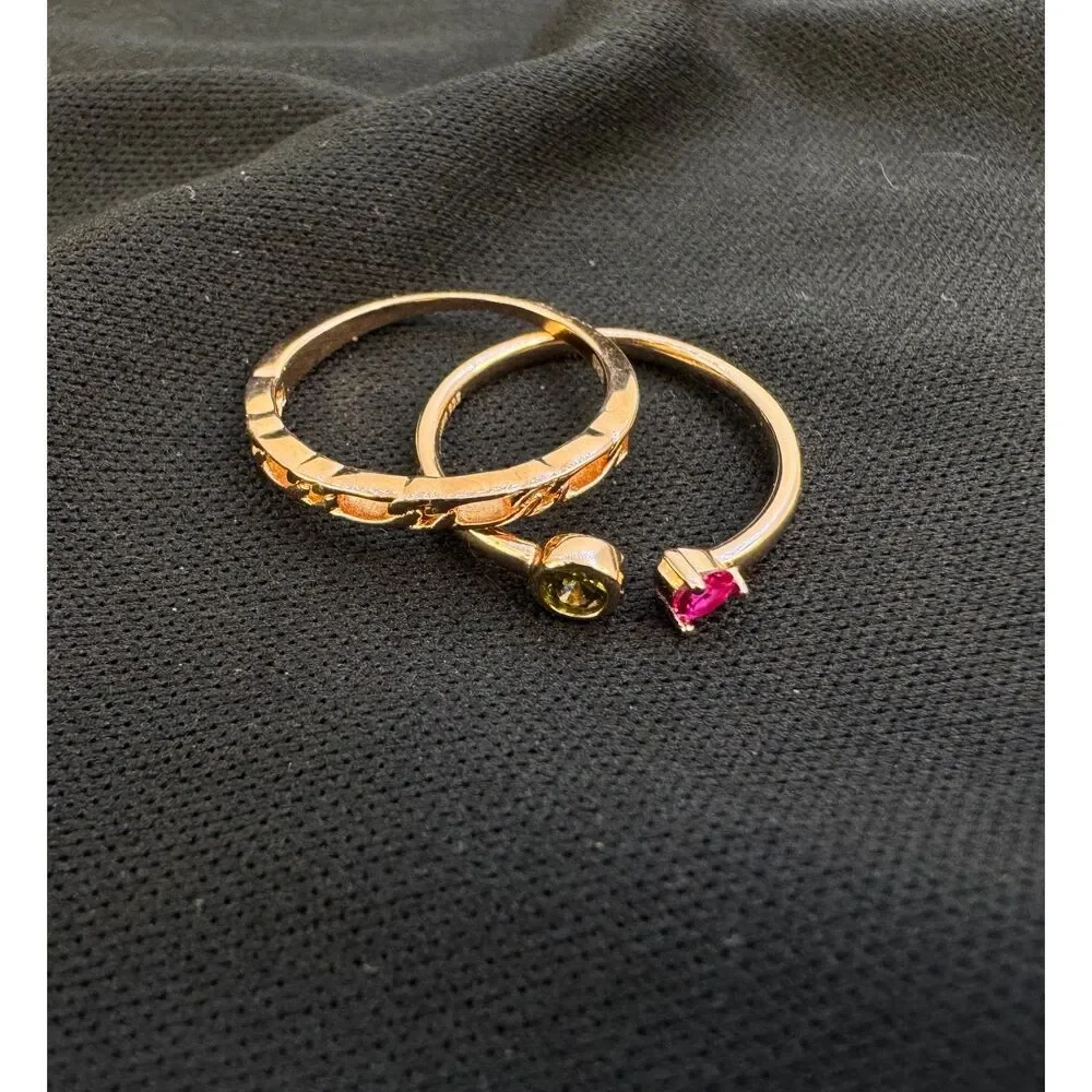Rose Gold Vermeil Stack Rings - Picture 1 of 3
